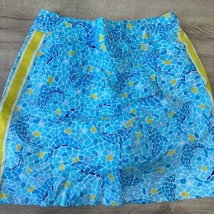 Lilly Pulitzer Blue and Yellow Mosaic Mini Skirt